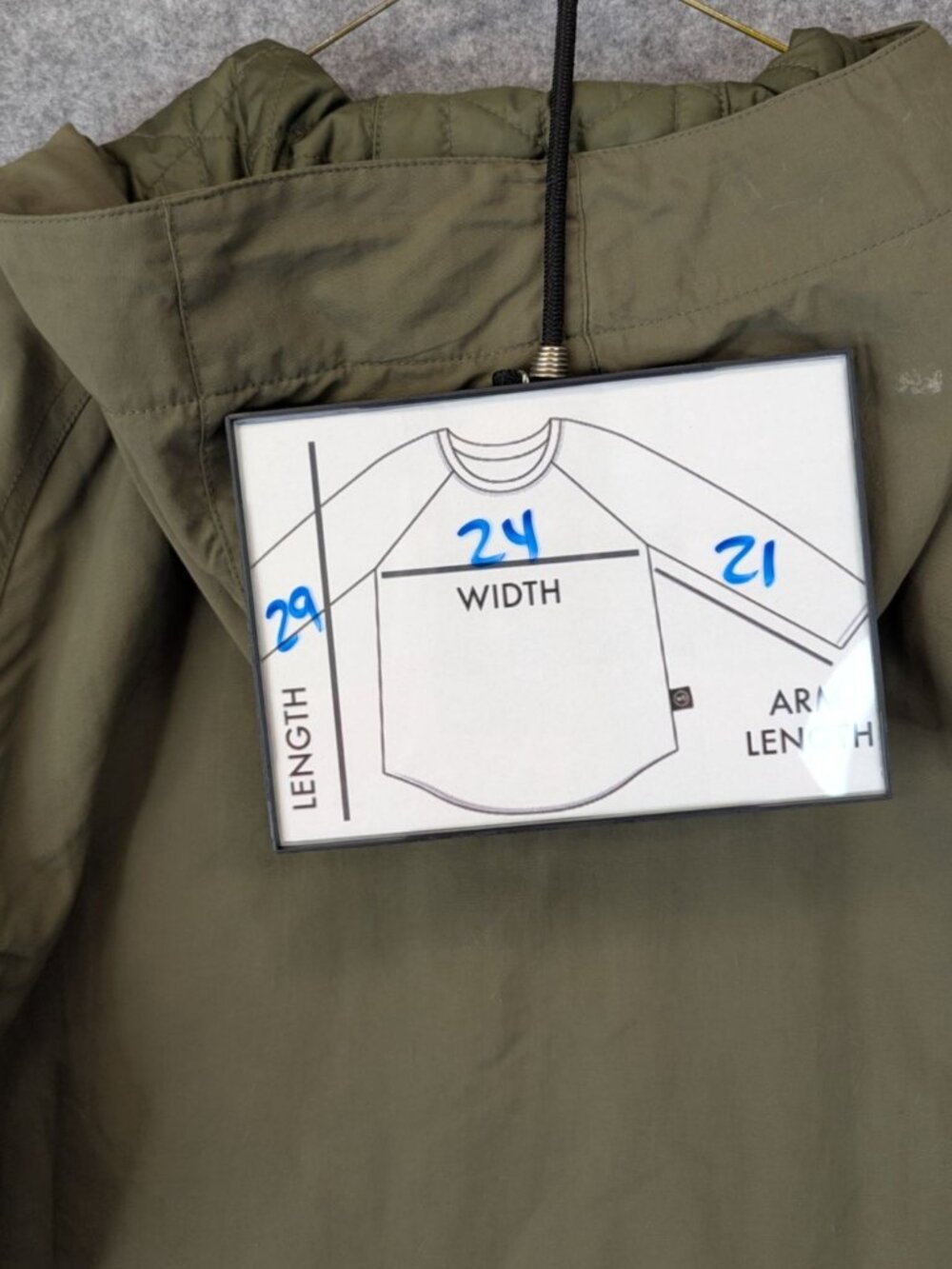 L.L.Bean Mens Medium Olive Green Packable Windbreaker Anorak Jacket - Picture 8 of 8